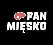 logo z napisem Pan Mięsko. na grafice widzimy steka i napis