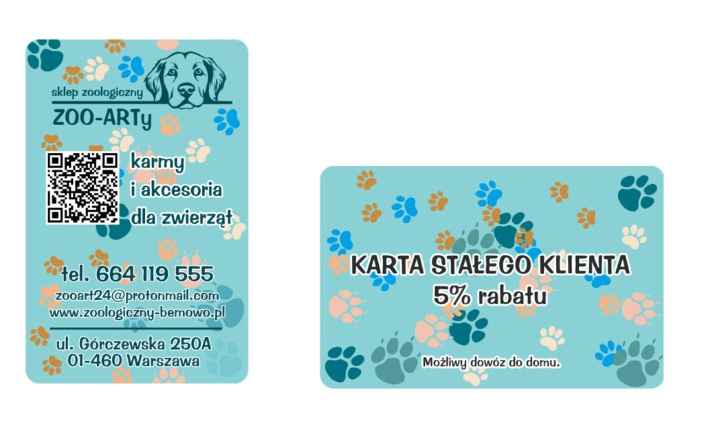 wizytówka sklepu Zoo-arty