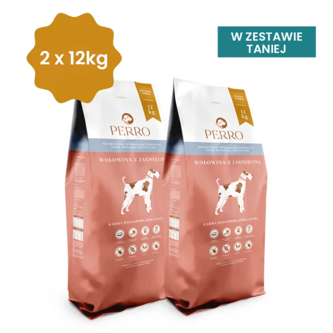 dwa opakownia karmy Perrro różowe