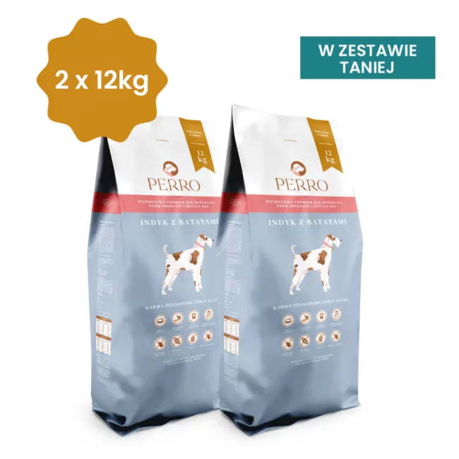 dwupak karmy producenta Perro jasnoniebieski