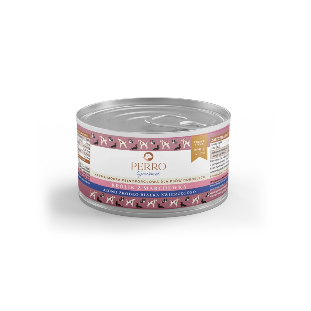 małe opakownaie karmy perro kolor różowy