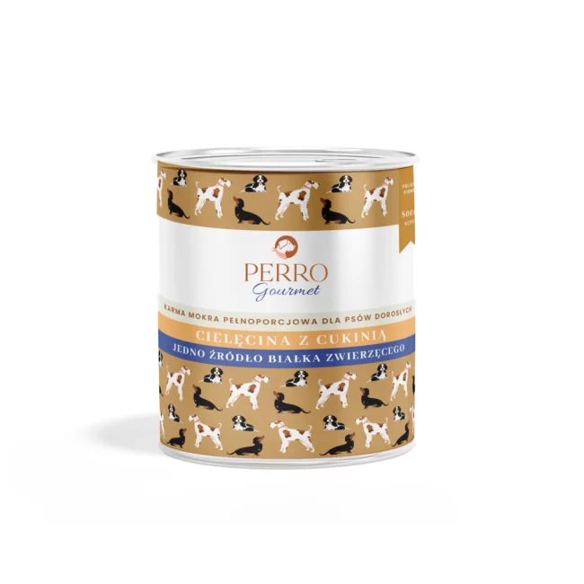 opakowanie karmy dla psów perro kolor zółty