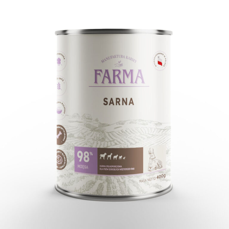 puszka mokrej karmy firmy FARMA