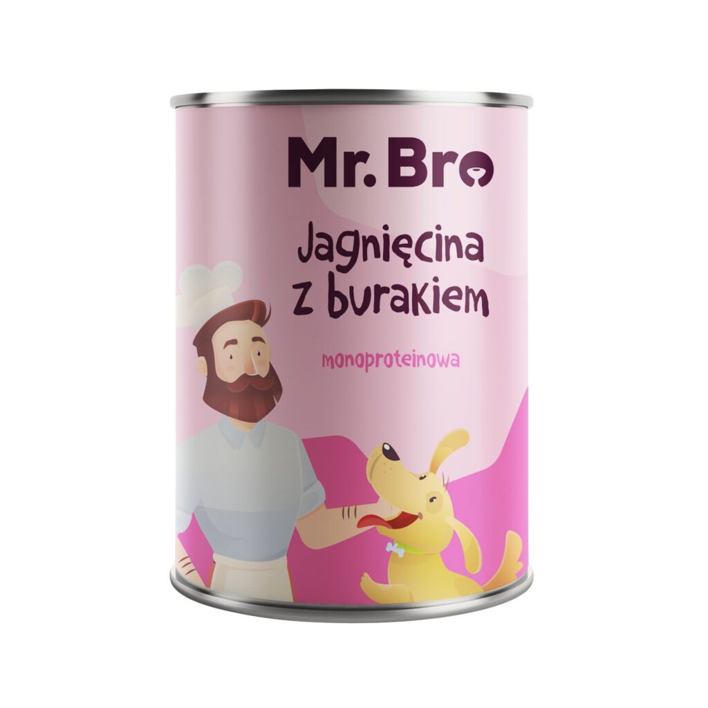 puszka mokrej karmy dla psów producenta mr.Bro