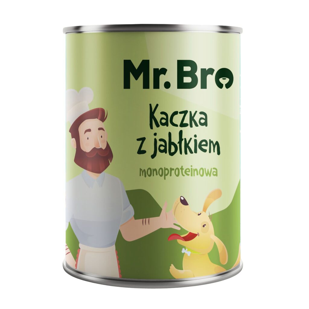 puszka mokrej karmy dla psów producenta mr.Bro
