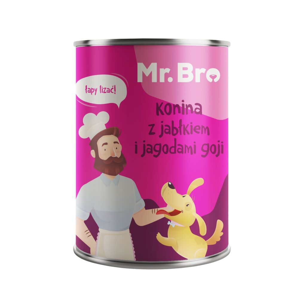 puszka mokrej karmy dla psów producenta mr.Bro