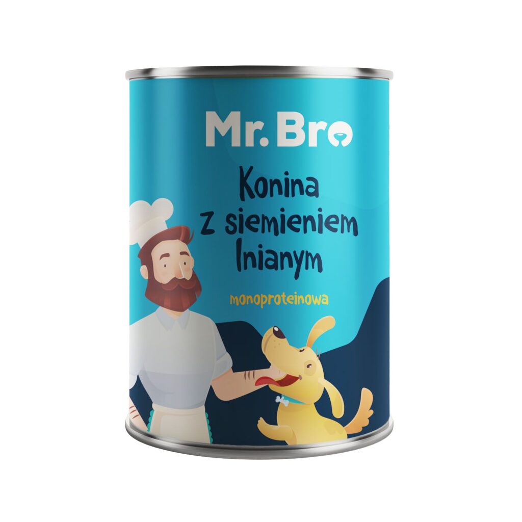 puszka mokrej karmy dla psów producenta mr.Bro