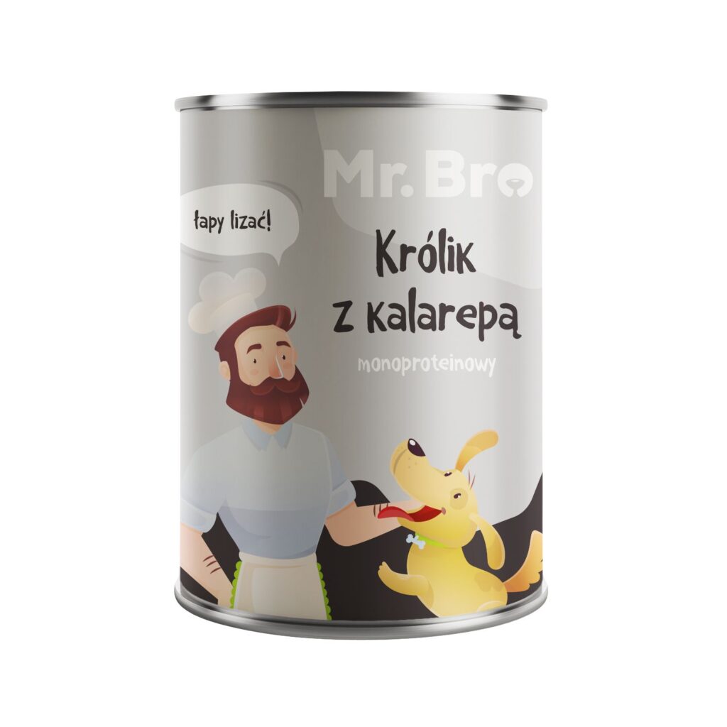 puszka mokrej karmy dla psów producenta mr.Bro