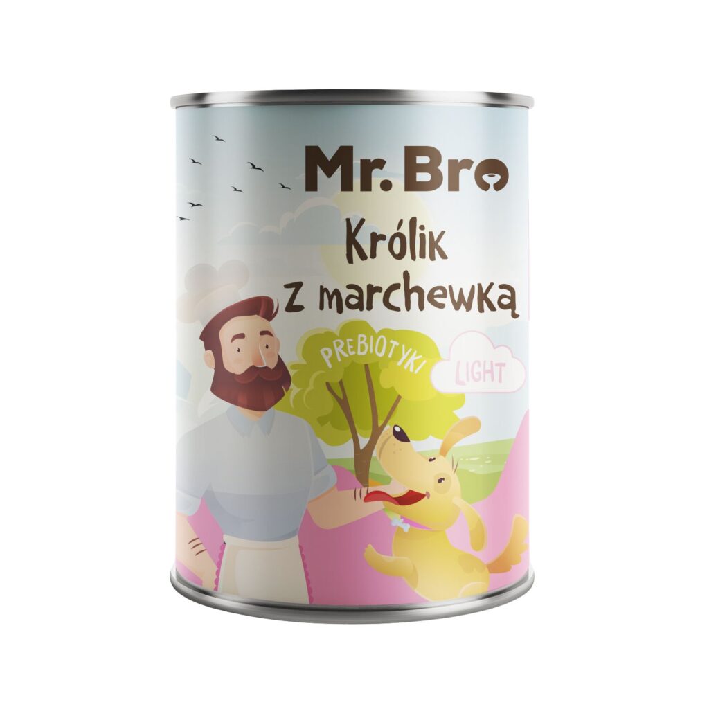 puszka mokrej karmy dla psów producenta mr.Bro