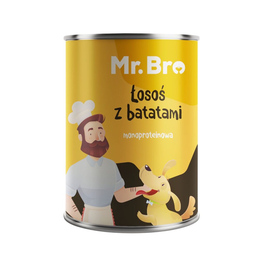 puszka mokrej karmy dla psów producenta mr.Bro
