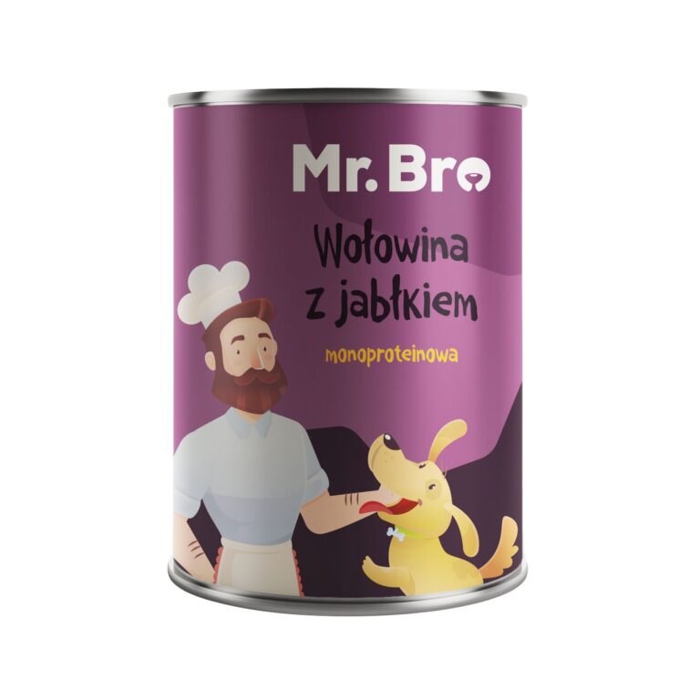 puszka mokrej karmy dla psów producenta mr.Bro
