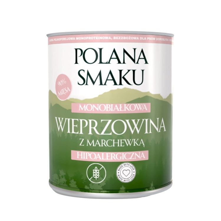 puszka karma mokra 800g wieprzowina z marchewką polana smaku