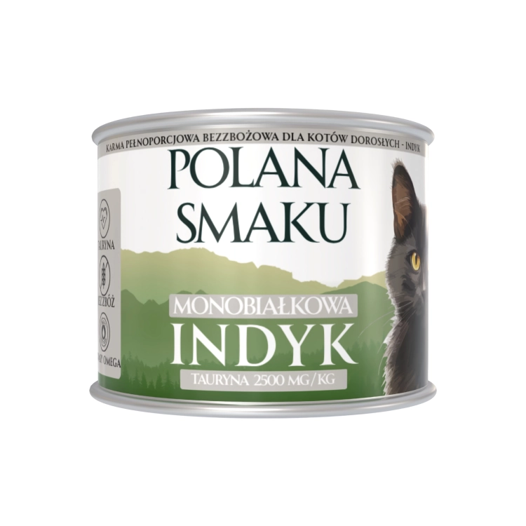 polana smaku kocia puszka karma dla kotów mokra indyk 200g