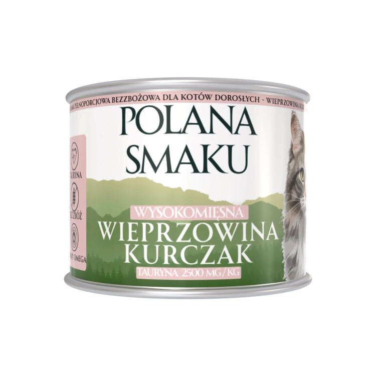 kocia puszka kot polana smaku wieprzowina i kurczak 200g