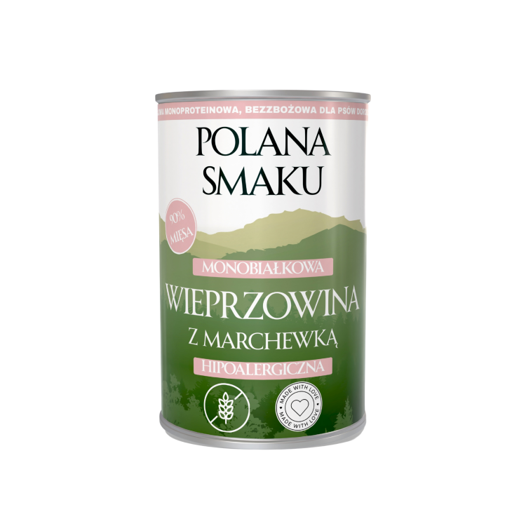 polana smaku 400g puszka karma mokra wieprzowina z marchewką
