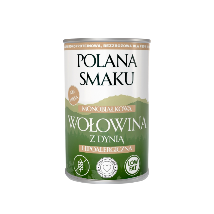 puszka karma mokra 400g wołowina z dynią hipoalergiczna monobiałkowa